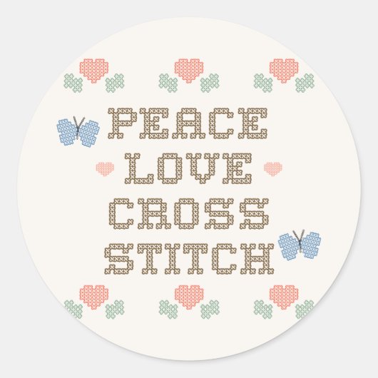 Sticker Rond CrossStitchPLHeartFlowers (Devant)