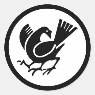 Sticker Rond Crow à trois pattes