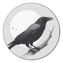 Crow avec la lune