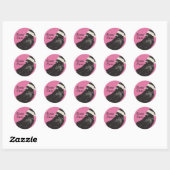 Sticker Rond Crow gothique Merry Crowmas rose et noir (Feuille)