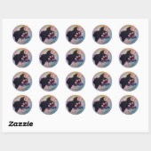 Sticker Rond Crow naissant (Feuille)
