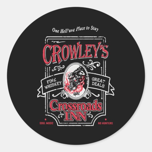 Sticker Rond Crowley'S Crossroads Inn (Devant)