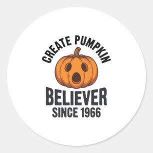 Sticker Rond Croyant à la citrouille depuis 1966 Halloween vint