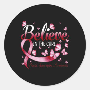 Sticker Rond Croyez En La Cerveau Cure Aneurysme Sensibilisatio