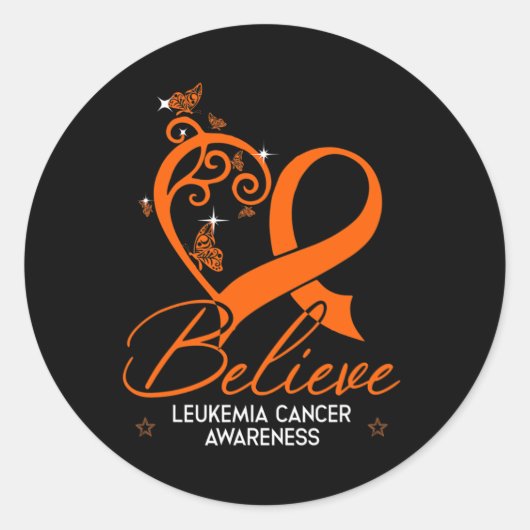 Sticker Rond Croyez le cadeau de sensibilisation à la leucémie  (Devant)
