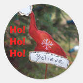 Sticker Rond Croyez le Casquette blanc rouge Père Noël (Devant)