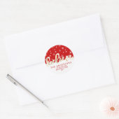 Sticker Rond Croyez Noël Rouge Gold Script Adresse de retour (Enveloppe)