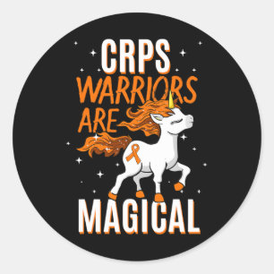 Sticker Rond CRPS guerrier magique Unicorne orange ruban Causal