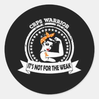 Sticker Rond CRPS Warrior  Not For The Weak Orange Ribbon Aware