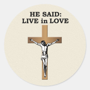 Sticker Rond Crucifix