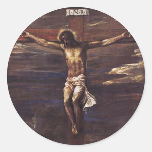 Sticker Rond Crucifixion (Devant)