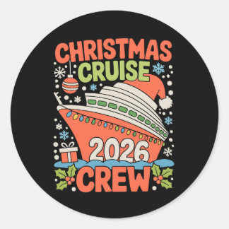 Sticker Rond Cruise Crew 2026 Christmas Ship Santa Xmas Holiday