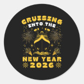 Sticker Rond Cruise Cruising Into New Year 2026 Eve Party Match (Devant)