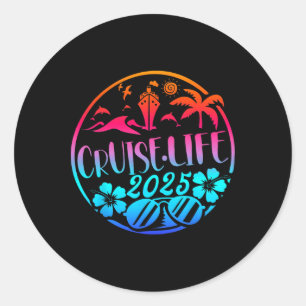 Sticker Rond Cruise Life 2025 Famille de jumelage vacances G