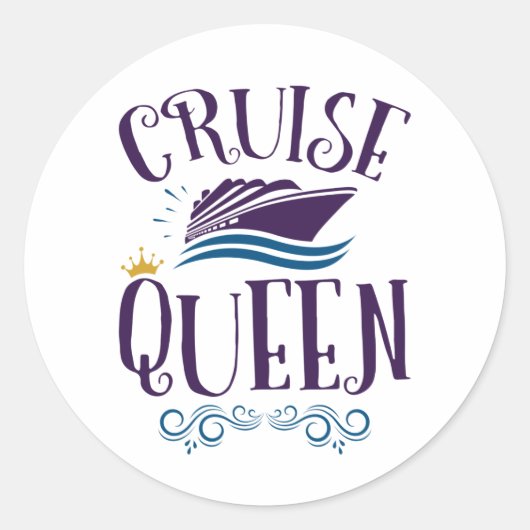 Sticker Rond Cruise Queen Cute Crute Femmes (Devant)
