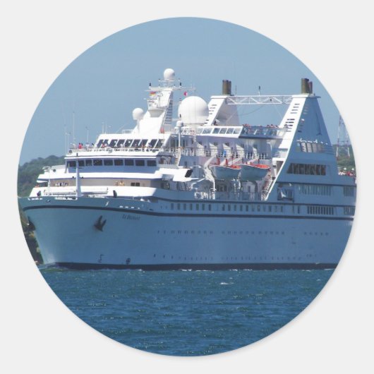 Sticker Rond Cruise ship Leaving Mahon (Devant)