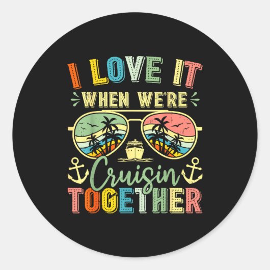 Sticker Rond Cruise Squad 2026 Family Group Matching Summer Vac (Devant)