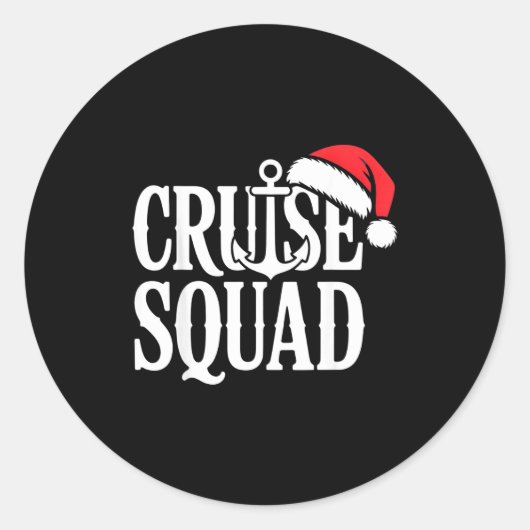 Sticker Rond Cruise Squad Festive Srit Nautical Lovers Christma (Devant)