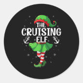 Sticker Rond Cruising Elf Christmas Girls Women Elf Squad Xmas (Devant)