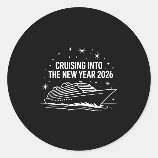 Sticker Rond Cruising Into 2026 New Years Eve Family Matching H (Devant)