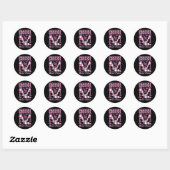 Sticker Rond Crush Cancer du sein Sensibilisation Bling rose Ru (Feuille)