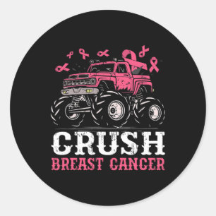 Sticker Rond Crush Cancer du sein Sensibilisation Camion Pink K