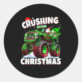 Sticker Rond Crushing Christmas Truck For Boys Kids Holiday (Devant)