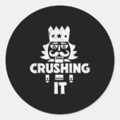 Sticker Rond Crushing It Nutcracker Funny Retro Christmas Festi (Devant)