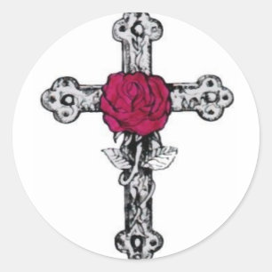 Sticker Rond Cruz Rosacruz