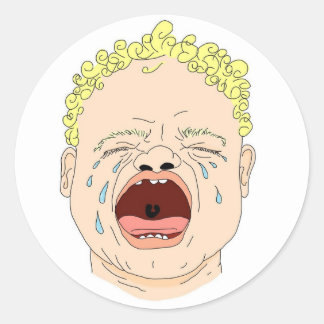 Sticker Rond Cry, Cry Baby