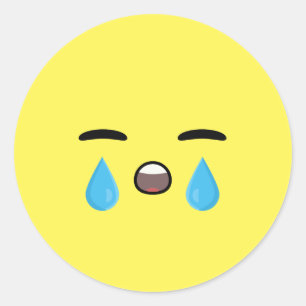 Sticker Rond Cry Emoji