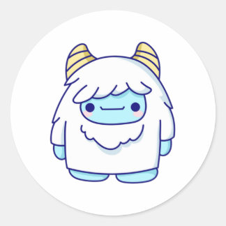 Sticker Rond Cryptid Yeti mignon