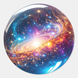 Sticker Rond Crystal Ball - Je Vois Un Événement Cosmique Dans 