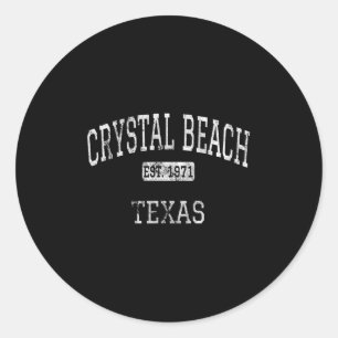 Sticker Rond Crystal Beach Texas Tx Vintage
