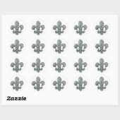 STICKER ROND CRYSTAL FLEUR DE LIS (Feuille)