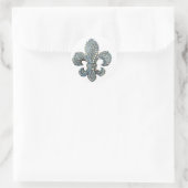 STICKER ROND CRYSTAL FLEUR DE LIS (Sac)