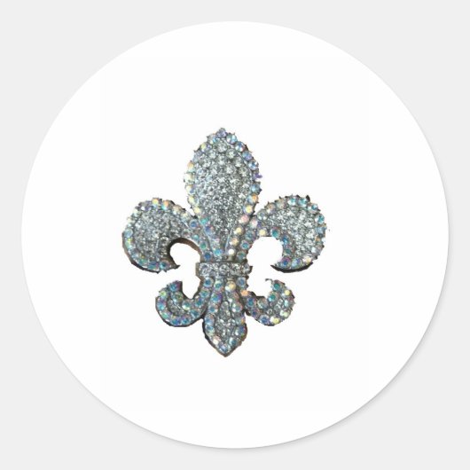 STICKER ROND CRYSTAL FLEUR DE LIS (Devant)