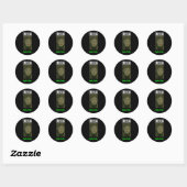 STICKER ROND CRYSTAL INDICA SATIVA (Feuille)