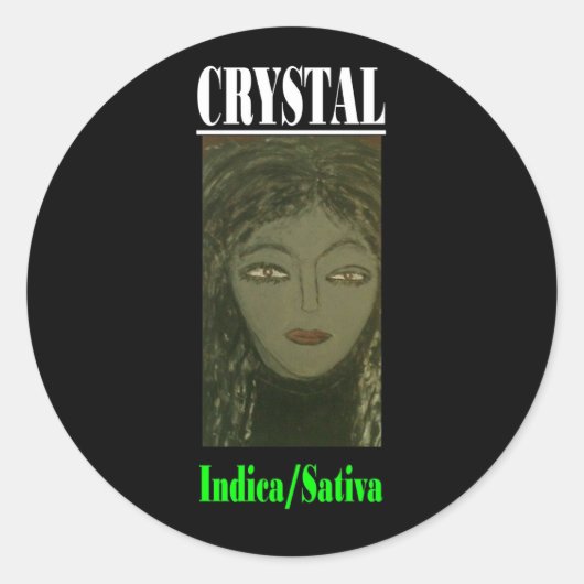 STICKER ROND CRYSTAL INDICA SATIVA (Devant)