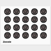 Sticker Rond Crystal mariage anniversaire 15 ans (Feuille)