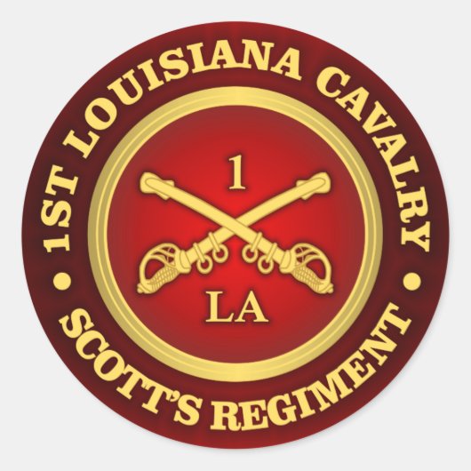 Sticker Rond CSC -1ère cavalerie de Louisiane (Devant)