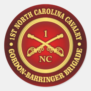 Sticker Rond CSC -1re Cavalerie de Caroline du Nord