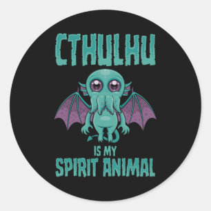 Sticker Rond Cthulhu est mon animal spirituel