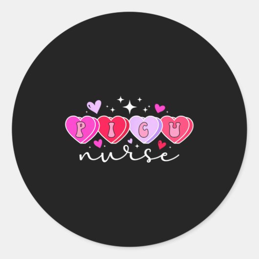 Sticker Rond Cu Nurse Valentine Hearts Cu Nursing Valentine  (Devant)