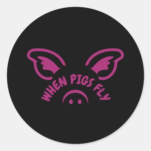 Sticker Rond Cuando los cerdos vuelen (Devant)