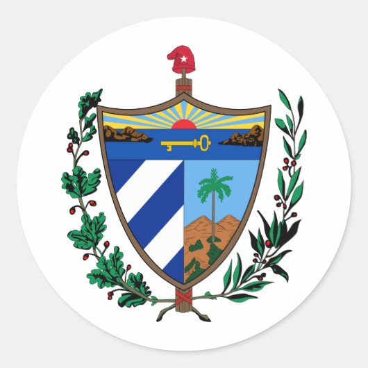 Sticker Rond Cuba Armoiries CU (Devant)
