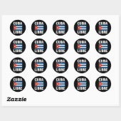 Sticker Rond Cuba Libre Libérer Cuba Drapeau cubain (Feuille)