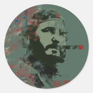 Sticker Rond Cuba Propagande Castro