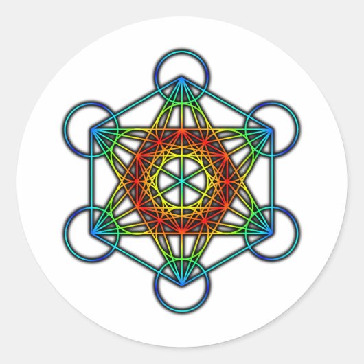 Sticker Rond Cube de Metatron (couleur 1) (Devant)