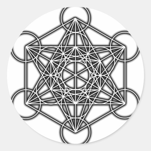 Sticker Rond Cube de Metatron (Noir) (Devant)